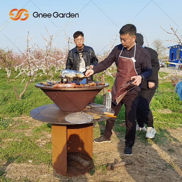 corten steel bbq grill garden corten steel bbq grill garden