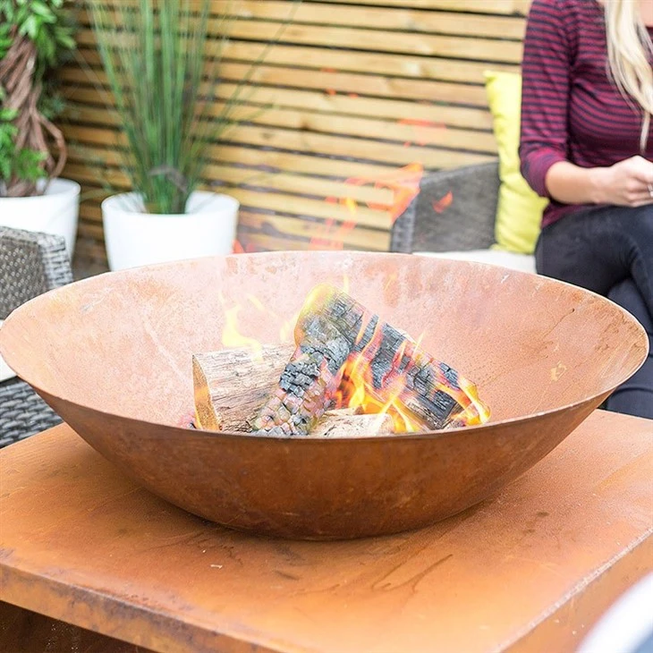 Corten Charcoal Burning Brazier For Cooking
