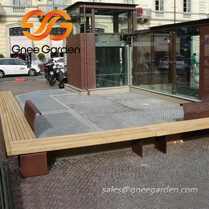 corten public bench