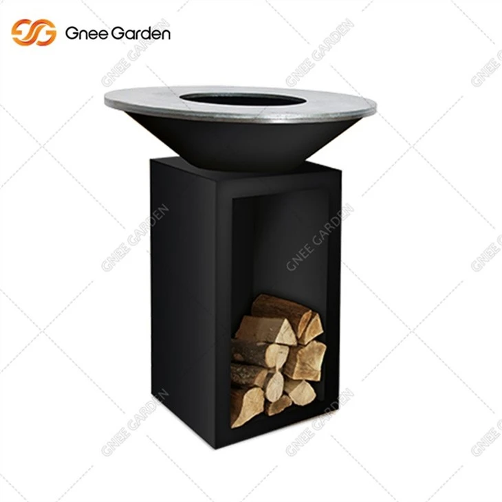 Corten Steel Barbecue Rotisserie Grill