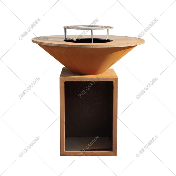 Corten Steel Fire Pit Heavy Duty BBQ