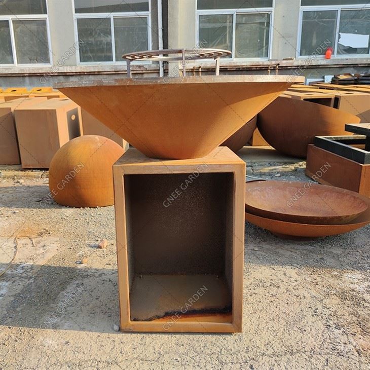 Corten Steel Fire Pit Heavy Duty BBQ