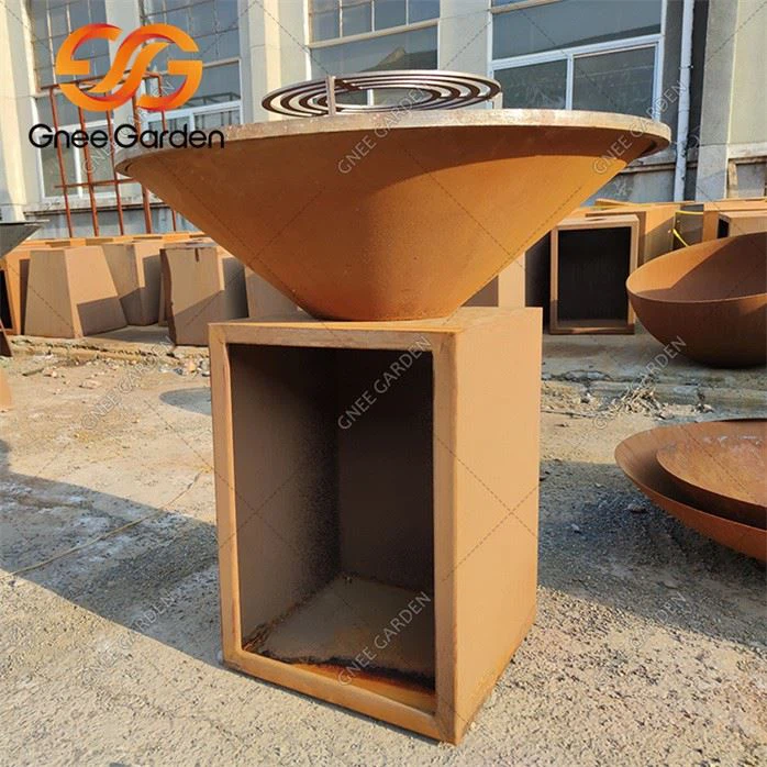 corten steel freestanding bbq(3)