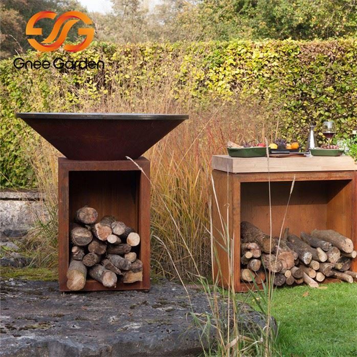 corten steel freestanding bbq(2)