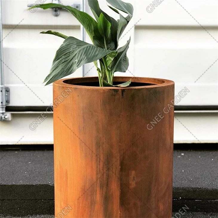 Corten Steel Planter Box Rectangular Modern Garden Metal Planters For Outdoor