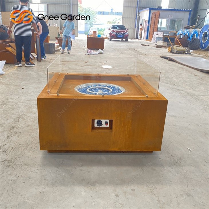 Corten Steel propane camping fire pit