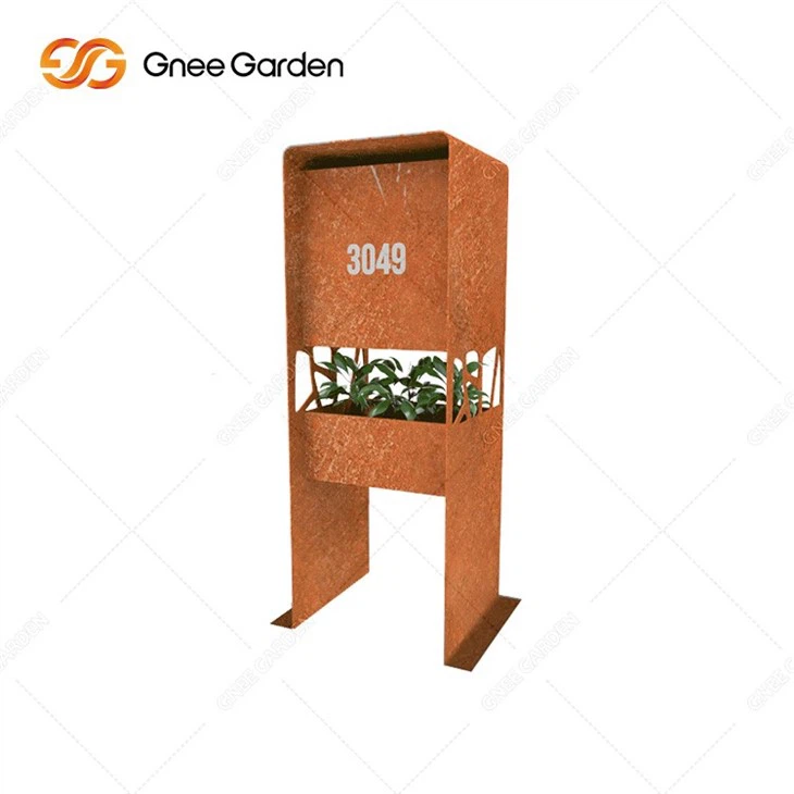 Corten Steel Secured Postbox Modern Outdoor Mailbox