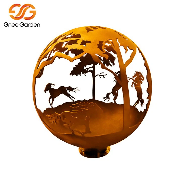 Corten Steel Sphere branngrav