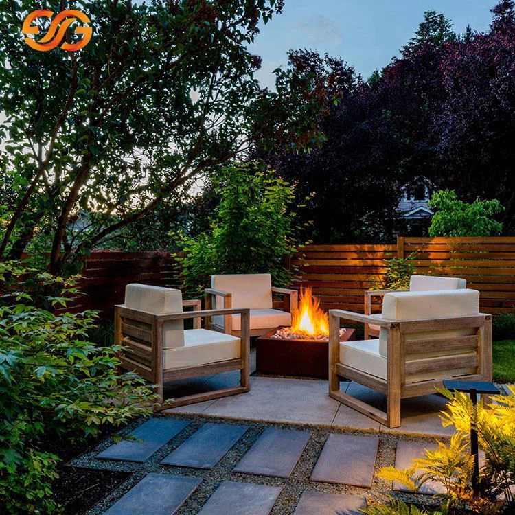 Corten Steel Square Propan Fire Pit