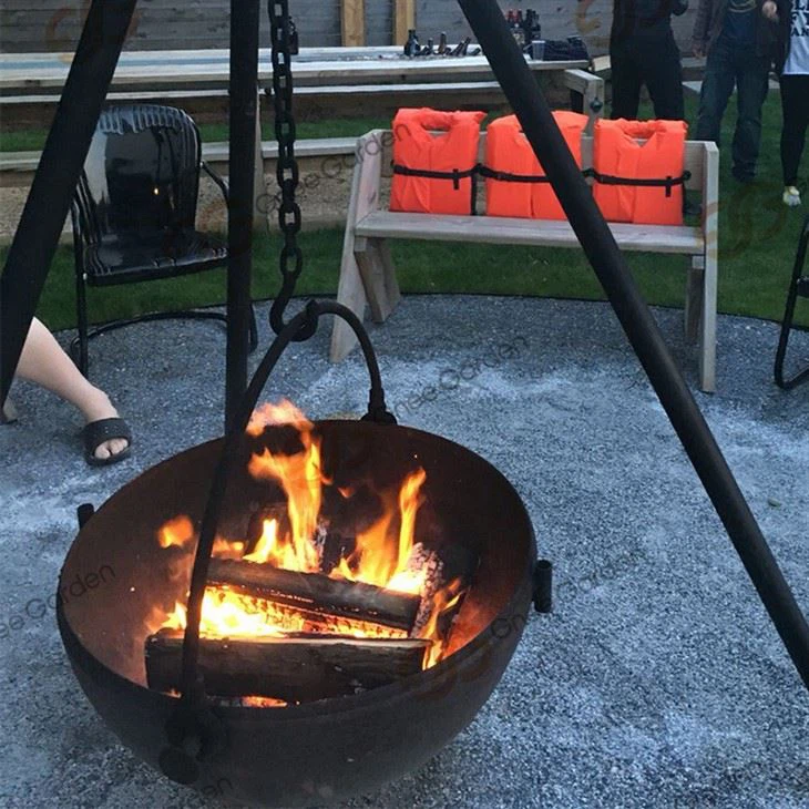 Corten Steel Trebrennende BBQ Grill Utendørs Cooking Grill