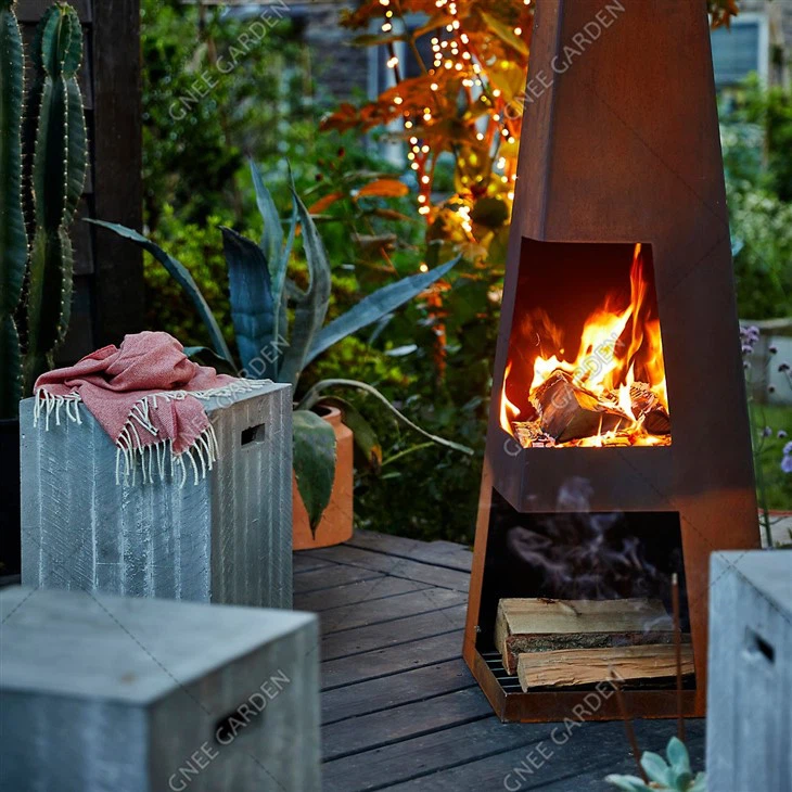 Corten Steel Wood Firepit Wood Fireplace