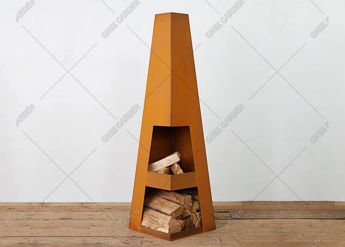 Corten Steel Wood Peis ved Peis