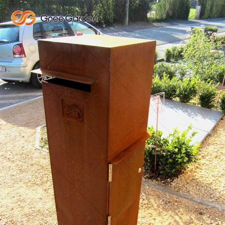 Hanging Secured Postbox Modern Outdoor Corten Steel Mailbox