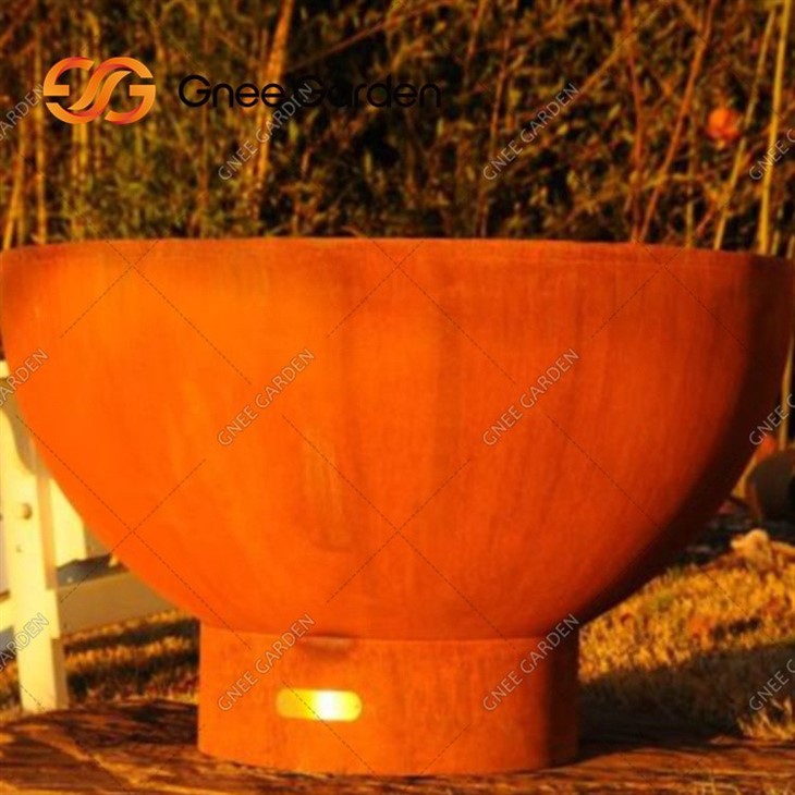 Large Outdoor Metal Corten Steel Water Garden Firepit Bowl