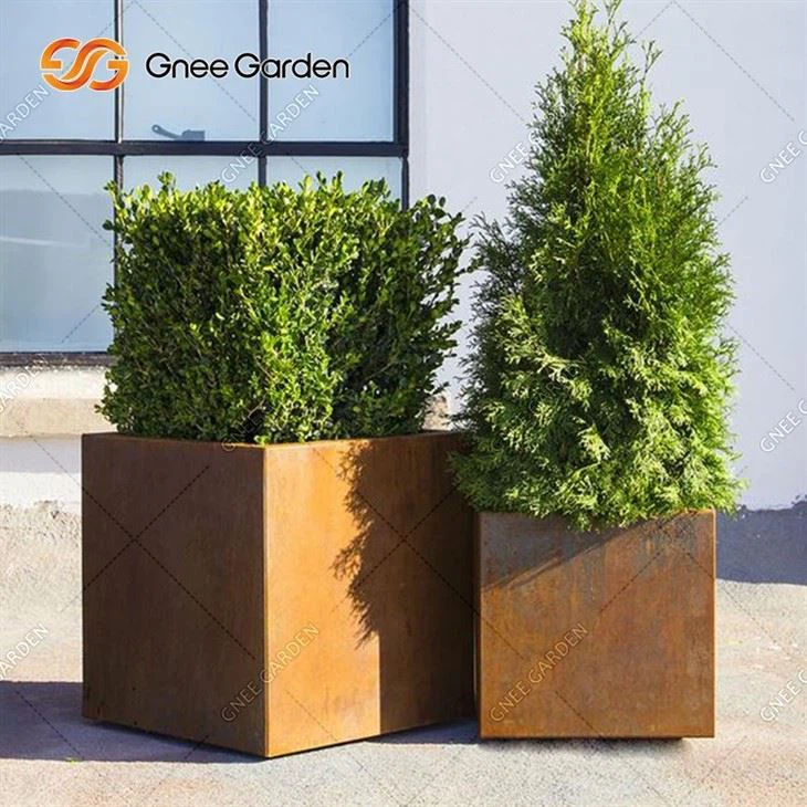 Metal Corten Steel Garden Planting Flowerpot
