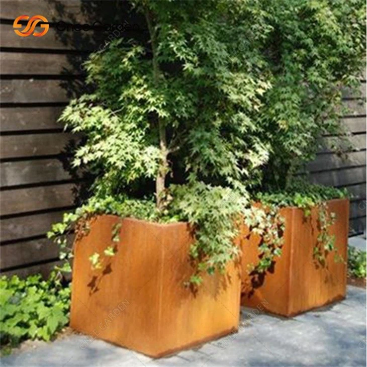 Outdoor Decoration Corten Steel Flowerpot