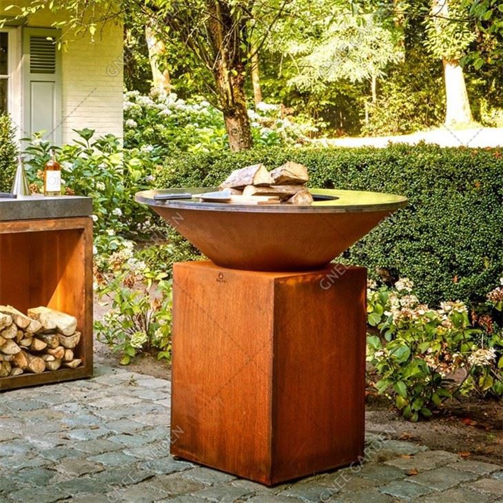 Outdoor Metal Garden Grill Corten Steel Barbecue Fire Pit