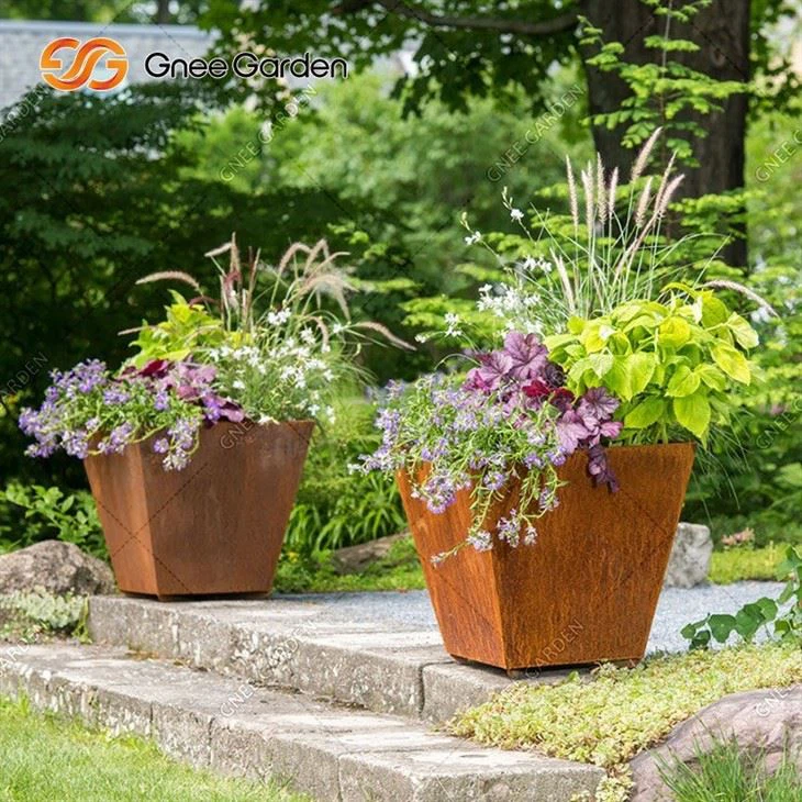Outdoor Raised Garden Corten Steel Planters