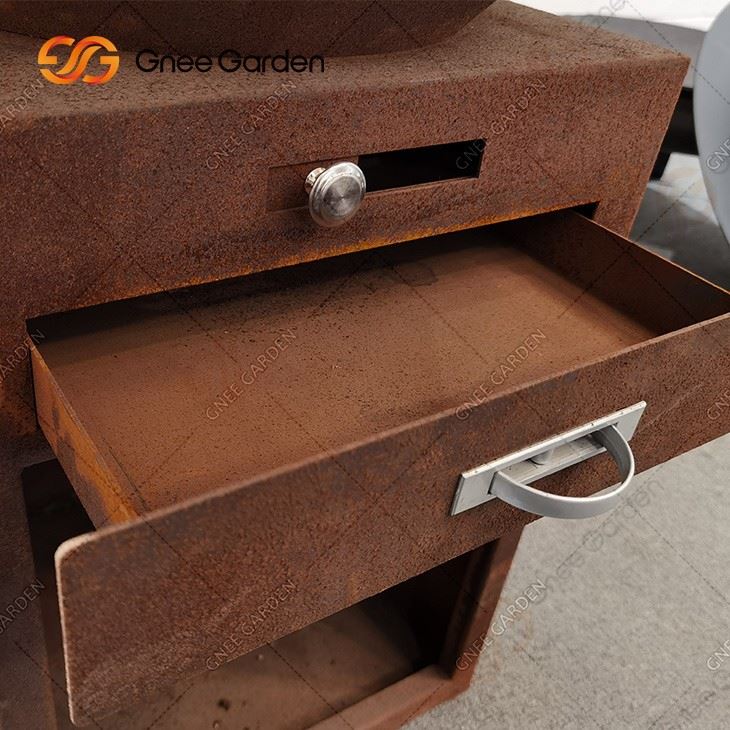 Outdoor Rust Corten Bbq Pit Corten Steel Fire Pit Outdoor Garden Rust Corten Bbq