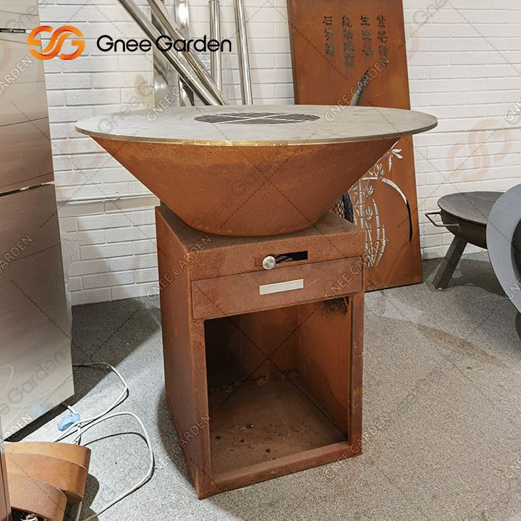 Patio Komfyr vedfyrt Firepit Corten Grill