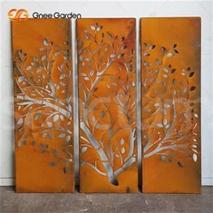 Abstrakt utendørs Corten Steel Privacy Screen