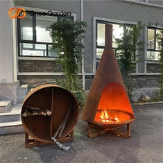 Corten Steel Gas Firepit Utendørs rundbordsskål