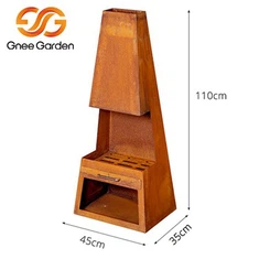 Corten Stål Utenfor Peis