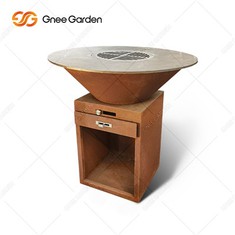 GN-BBQ-209-D Corten Steel BBQ Grill med askeskuff