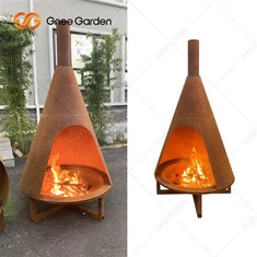 Utendørs Fire Pit Peis Bord Corten Stål