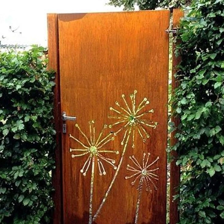 Decorative Metal Panel Fence Steel Security Scteens Garden Fence Metal Solid Panel Steel Gate Privacy