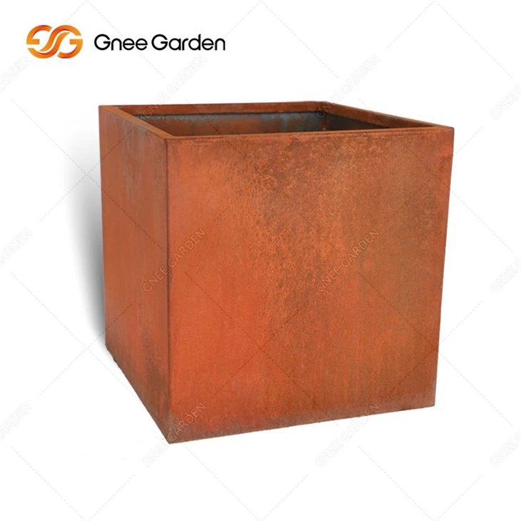 Corten Steel Metal Garden Corten Steel Rectangular Outdoor Planter Box