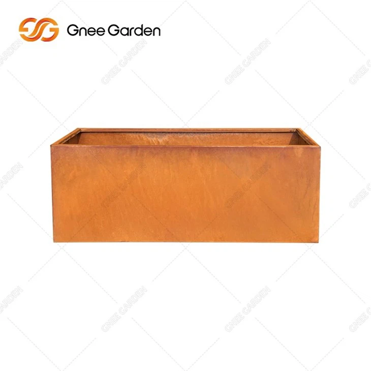 Corten Steel Metal Garden Corten Steel Rectangular Outdoor Planter Box