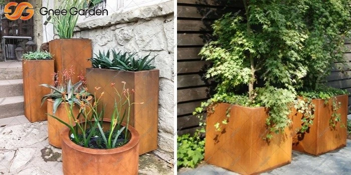 Corten steel outdoor metal planter boxes Corten steel outdoor metal planter boxes