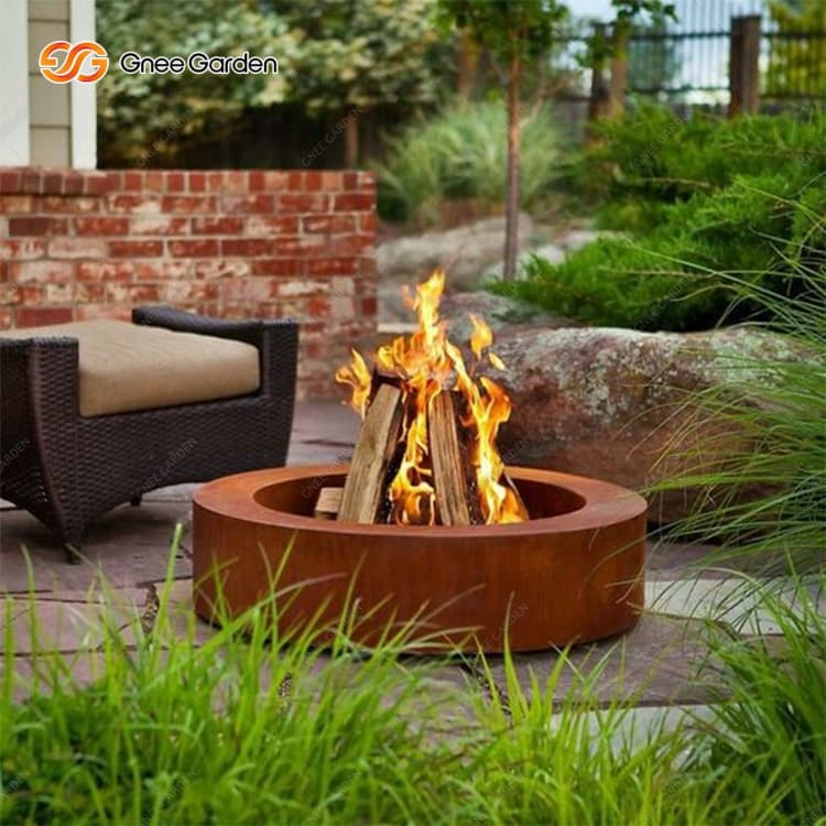 Corten Steel outdoor fireplace Corten Steel outdoor fireplace