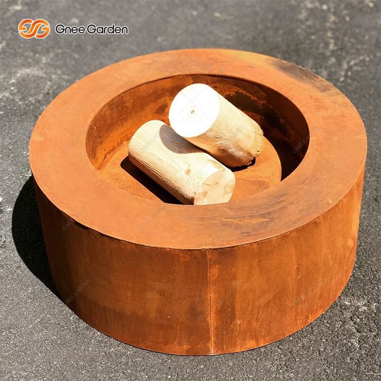 Corten Steel modern outdoor fireplace Corten Steel modern outdoor fireplace