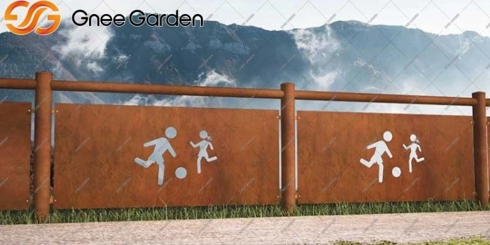 Corten Steel modern fence Corten Steel modern fence