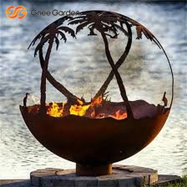 Corten Steel Outdoor Round Garden Fire Spheres