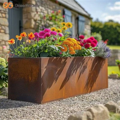 Corten stål med avløpshull Planters