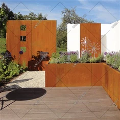 Egendefinerte dimensjoner Flat Metal Corten Stål Gjerde Hage Dekor Planter