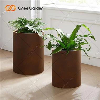 Tilpasset rund Corten stål småskala planter