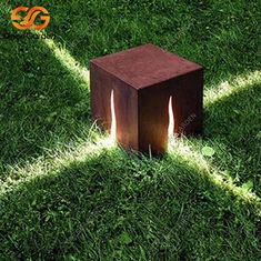 Rektangulær utendørs terrasse Corten stållys