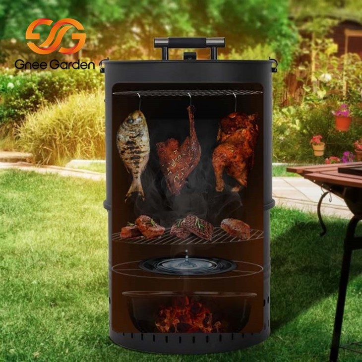 vertical charcoal smoker grill